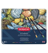 Derwent Studio Pencils Kuruboya Kalemi 24'lü Teneke Kutu 
