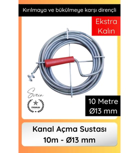 #KanalAçıcı Kanal Açma Sustası 10 m 13 mm Profesyonel Lavabo Gider Açıcı Spirali Güçlü Temizlik