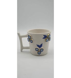 Altın Yaldız 3lü Deko Nazar Fincan Mug (Karışık)