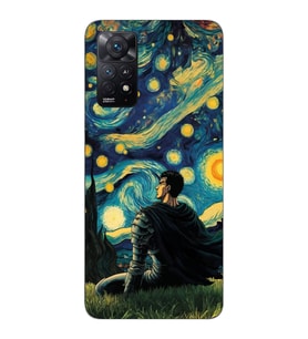 Redmi Note 11S - Note 11 Uyumlu Berserk The Starry Night Tasarımlı Şeffaf Telefon Kılıfı