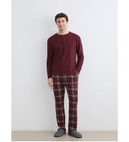 LC WAIKIKI Bordo Standart Kalıp Ekose Erkek Pijama Altı