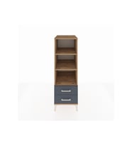 Kronos Dolap 3 Raflı 2 Çekmeceli 44x59x134 Çam-Antrasit