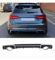 Audi A3 Hatchback 2016 - 2019 İçin Uyumlu Yedek Parça RS3 Difüzör (Normal Tampon İçin)