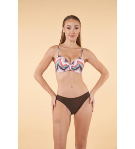 Estiva Desenli Emprime Kaplı Bikini Takımı - Kahverengi