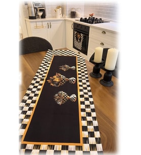 Siyah Beyaz Kareli Runner Örtüsü Mutfak Sofra Yemek 40x140 cm