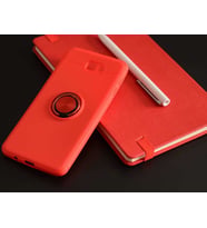 Samsung Galaxy J7 Prime Kılıf Yüzüklü Magnetli Ravel Case (Kırmızı)