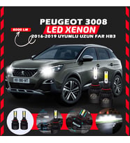 Peugeot 3008 2016-2019 Uzun Far Uyumlu Şimşek Etkili Led Xenon Light Series HB3