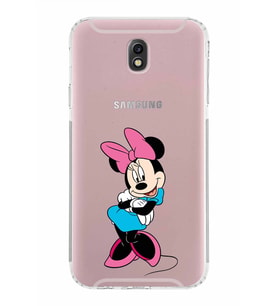 Samsung Galaxy J7 Pro  Kamera Korumalı Kapak Minnie Mouse Tasarımlı  Şeffaf  Kılıf