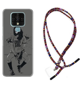 Tecno Camon 16 18P Pova Kılıf Boyun Asklı Rasta Silikon Purest Evil 1627