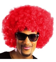 Kırmızı Renk Kıvırcık Afro Bonus Peruk