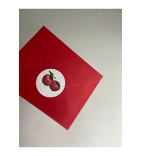 Kırmızı Elma Etiketi Meyveler Mat Yiyecek 3 Cm (95 ADET)