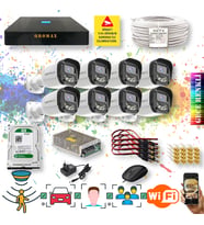 8 Kameralı Set - Yapay Zeka Özellikli Gece Renkli Gösteren 5MP SONY Lensli 4 Ultra Warm Ledli FULLHD Güvenlik Kamerası Seti 2304W-9008