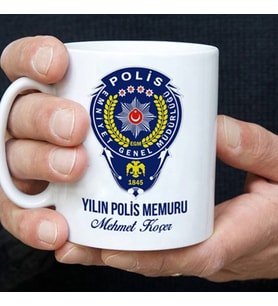 Polislere Özel İsimli Kahve Kupası