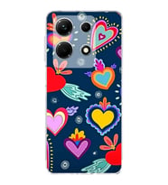 PrintiFy İnfinix Note 30 ile Uyumlu Retro Color 3  Kamera Korumalı Şeffaf  Kılıf