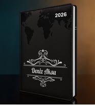BK Gift Kişiye Özel İsimli Termo Sert Kapak 2026 Siyah Ajanda -2, Öğretmenler Günü Hediyesi, Yeni İş Hediyesi