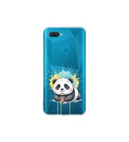 Oppo A5S ile Uyumlu Splash Panda Tasarımlı Şeffaf Silikon Kılıf