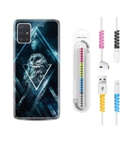Samsung a71 A72 A73 A7 A9 2018 C7 C9 Kılıf Kablo Koruma Spiral Silikon Old Owl 1649