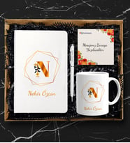 Kişiye Özel Beyaz Defter Kalem & Kupa Hediye Seti
