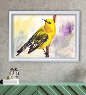 BK Gift Kuş Tasarımlı Özel Ahşap Çerçeveli Tablo 30x46cm-1