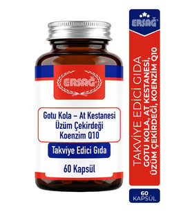 ERSAĞ Gotu Kola At Kestanesi Üzüm Çekirdeği Koenzim Q10 Takviye Edici Gıda
