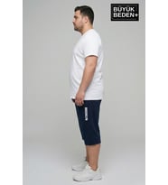Büyük Beden Erkek Kapri Şort Brooklyn Baskılı Rahat Kalıp 3XL-6XL SPR26BSR591-02