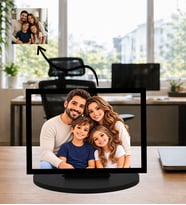 Kişiye Özel Aile Fotoğraflı Çerçeve Çizgi Film Çerçevesi Aileye Özel Anı Hediyesi, Dekoratif Masaüstü Çerçeve