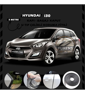 Hyundai İ30 Oto Araç Kapı Koruma Fitili 5metre Parlak Siyah Renk