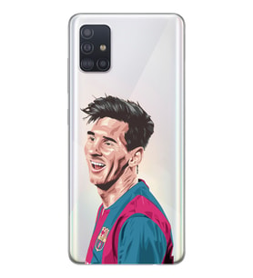 Samsung Galaxy A51 Uyumlu Lionel Messi Tasarımlı Şeffaf Telefon Kılıfı