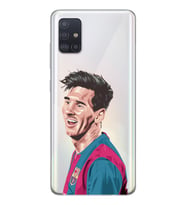 Samsung Galaxy A51 Uyumlu Lionel Messi Tasarımlı Şeffaf Telefon Kılıfı