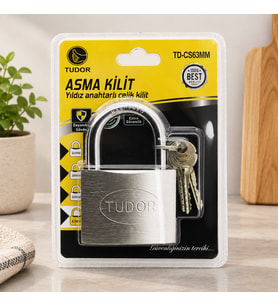 Northcity Çelik asma kilit kısa kancalı yıldız ve çivi anahtarlı