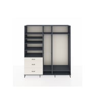 Hyperion Dolap 9 Raflı 3 Çekmeceli 3 Askılı 220x44x243 Antrasit-Antrasit/Aytaşı