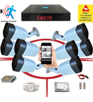 8' li Yapay Zeka Destekli Araç,Yüz,İnsan ve Hareket Algılayan 5 Mp Lens 1080P 36 IR LED Metal Kasa Güvenlik Kamerası Seti_BS 236
