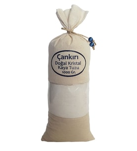 Çankırı Kristal Kaya Tuzu Ince Çekilmiş Beyaz Bez Torbada 1 Kg. Orijinal Çankırı Beyaz Tuz Kaya Tuzu