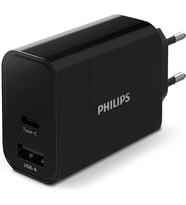 Lexroo DLP2621/12 - USB şarj cihazı - Type-C ve USB-A çıkışları - 30 W hızlı şarj - siyah