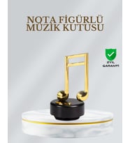 Northcity Altın Nota Figürlü Dönen Müzik Kutusu - Işıltılı Dekoratif Tasarım