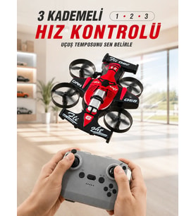 Uçan Araba Drone 4 Korumalı Pervaneli 360° Akrobatik Hareket Uzaktan Kumandalı