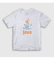 Presmono Unisex Çocuk Beyaz Java Coder Programmer Developer Yazılımcı T-Shirt 335409tt (Beyaz)