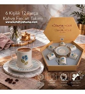 Serana 6 Kişilik Porselen Fincan Takımı Özel Hediyelik Kutusuyla 12 Parça