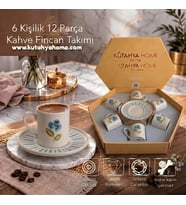 Serana 6 Kişilik Porselen Fincan Takımı Özel Hediyelik Kutusuyla 12 Parça