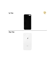 iPhone 8 Plus Gümüş Renk Arka Kapak Arka Cam Batarya Kapağı Lazer Kesim Kapak Pil Kapağı
