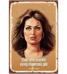 Türkan Şoray Retro Ahşap Poster