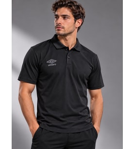 UMBRO Black Kamp Erkek Siyah Pamuklu Polo Yaka Spor Tişört TF0590