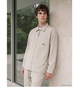 LCW Vision Bej Loose Fit Baskılı Erkek Ceket