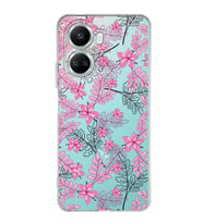Huawei Nova 10 Se Uyumlu Kapak Floral Pembe Tasarımlı Şeffaf Silikon Kılıf