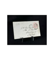 İngiltere Klasik Dönem 1870 Victoria Dönemi Pink Penny kendinden Pullu Antiye Zarf varış Damgalı