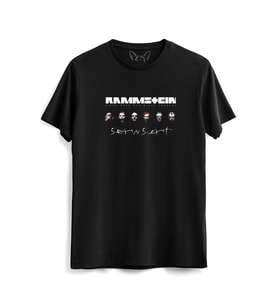 Rammstein Tasarımlı Resim Baskılı Çocuk Siyah Tshirt