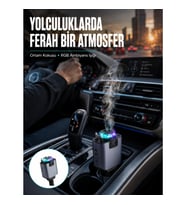 Mey İthalat® Araç İçi Çok Fonksiyonlu Şarj Cihazı Hava Nemlendirici Aroma ve Yıldız Işık Yeni Nesil
