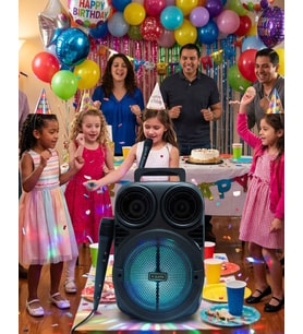 Karaoke Hoparlör Mikrofonlu Rgb Işıklı Speaker Usb Tf Kart Destekli