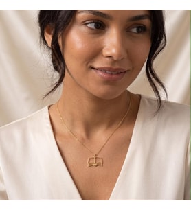 Kişiye Özel 925 Ayar Gümüş Minimal Kitap Model Kolye (Gold)