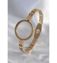 316L Çelik Gold Renk Arpa İşleme Açılabilir Fanus Model Kadın Kelepçe 5886 - HPSBYI6004-2318